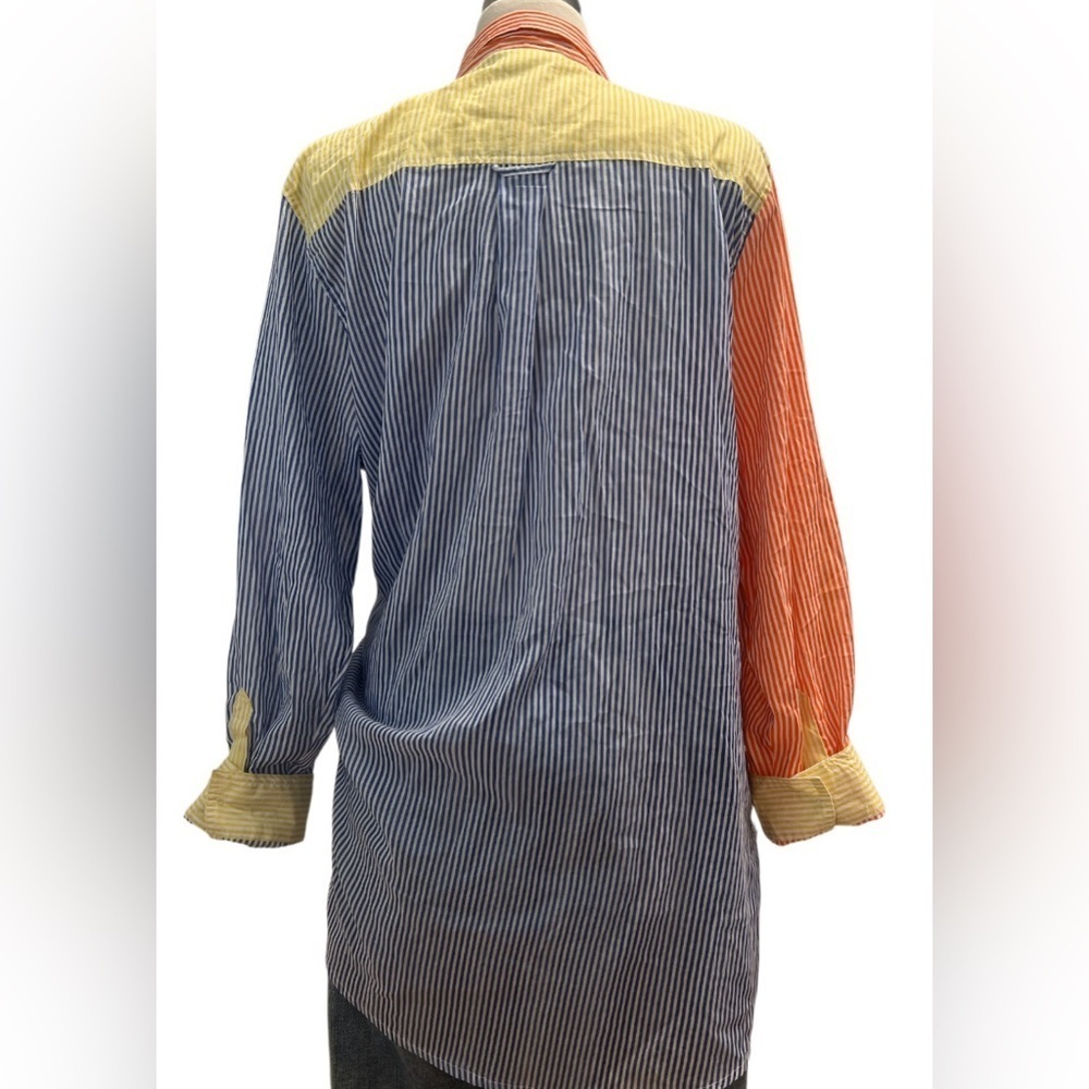 Colorblock Striped Button Down Shirt - Picture 7 of 7